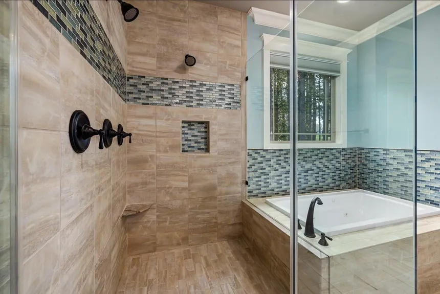 shower mosaic accent band glass tile