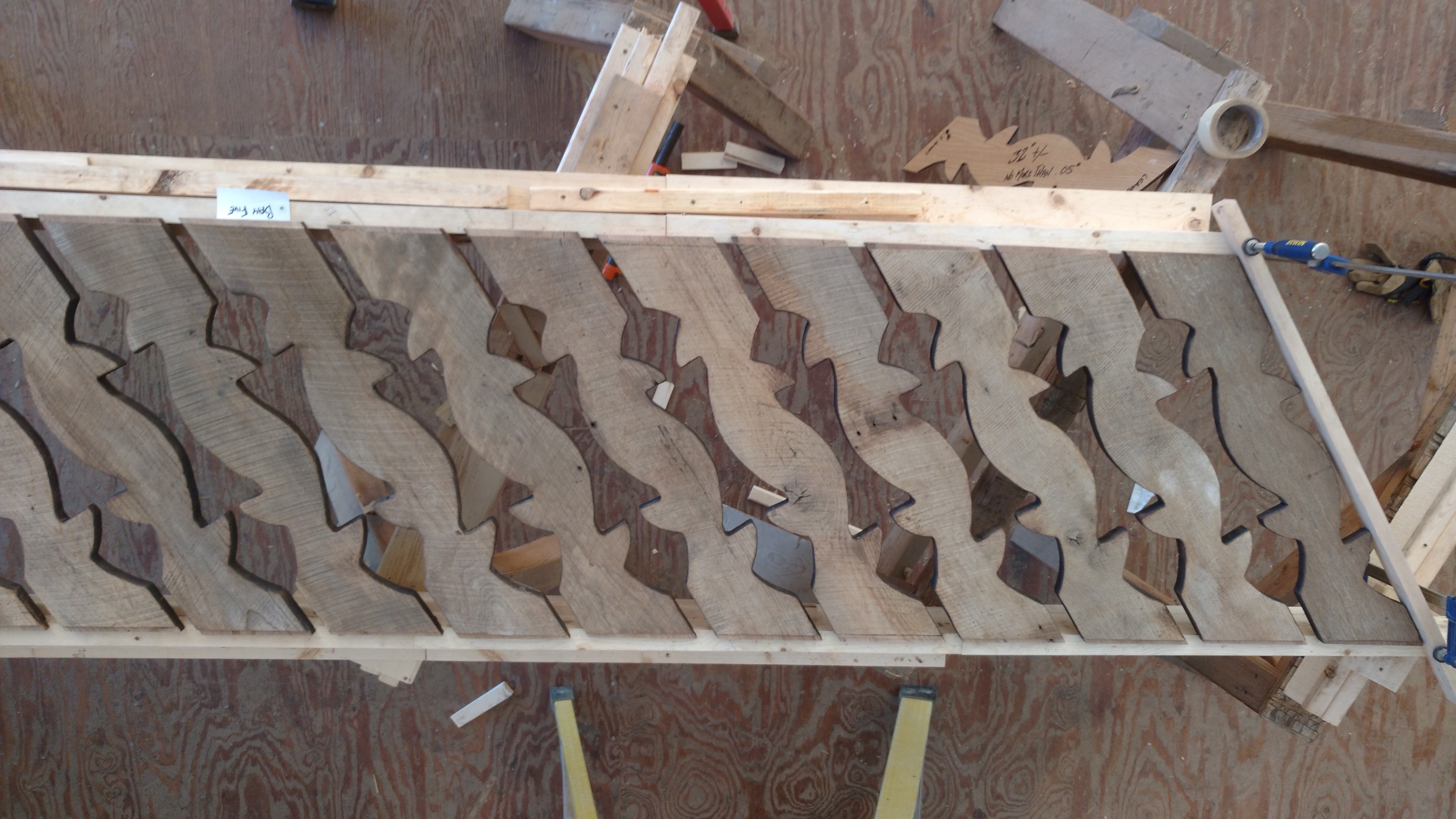 custom wood wine rack panel layout