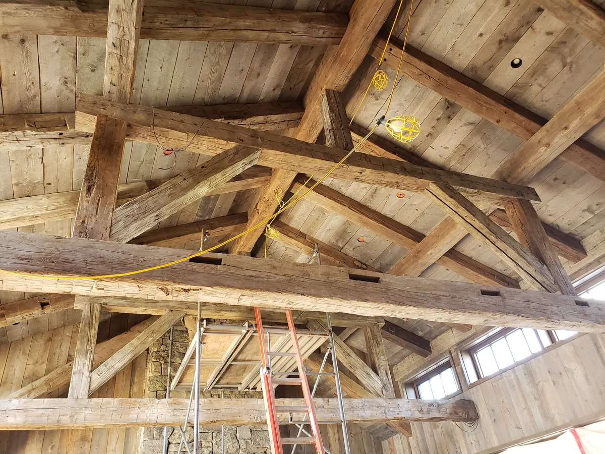 Completed post-and-beam structure